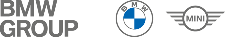 BMW Group Logo mit Markenlogos von BMW und MINI auf transparenter Hintergrund