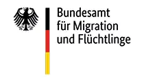 Logo des Bundesamts für Migration und Flüchtlinge mit Bundesadler und Deutschlandfarben